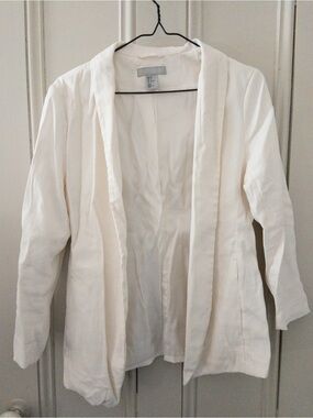 H&M Lightweight Open Front Off-White Blazer